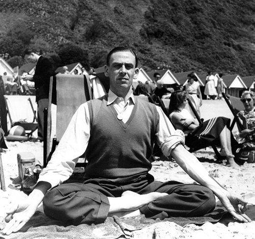 Dr. King in a yoga posture