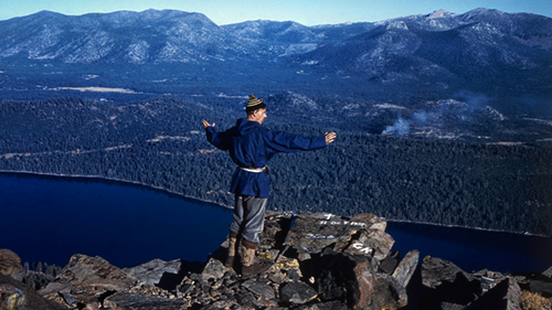 Dr. King in prayer atop Mt Tallac.