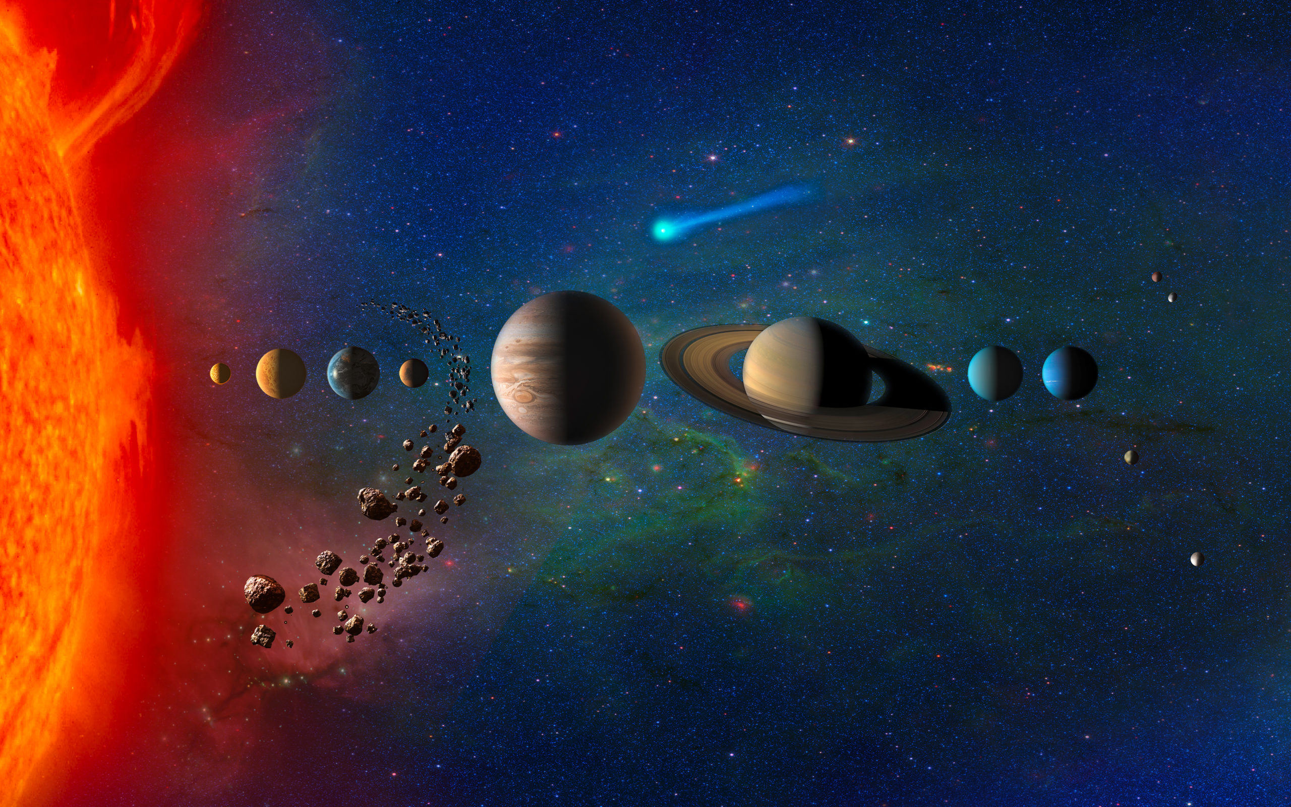 Artists impression of the Solar System